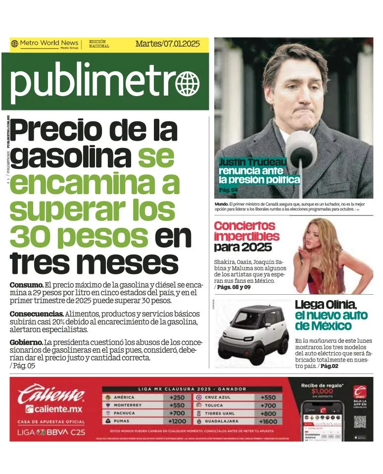 Portada de Publimetro Guadalajara