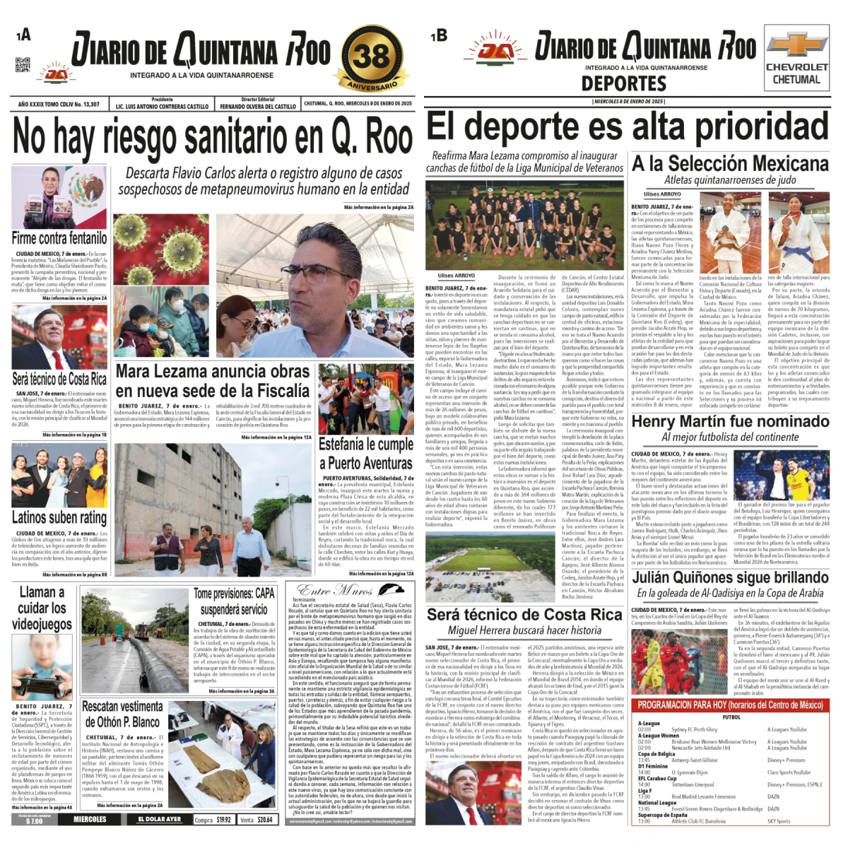 Portada de Diario de Quintana Roo