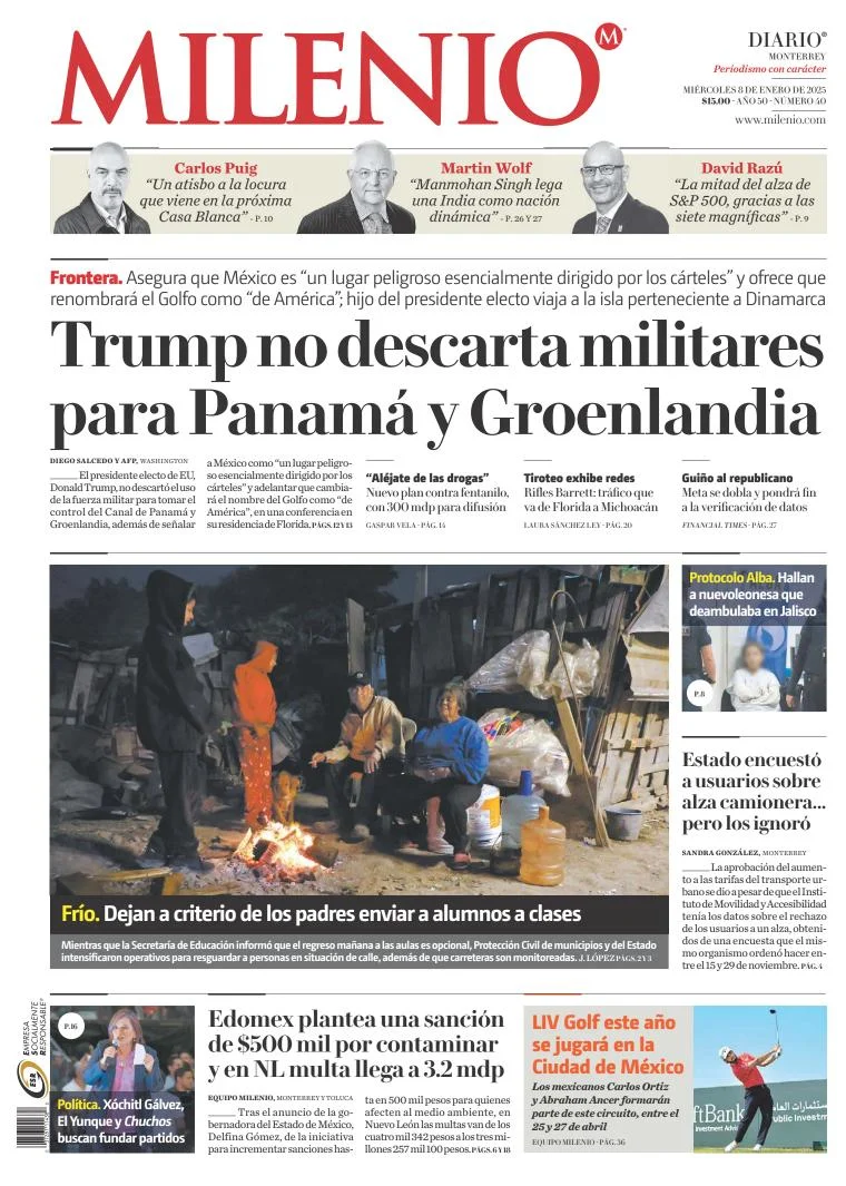 Portada de Milenio Monterrey