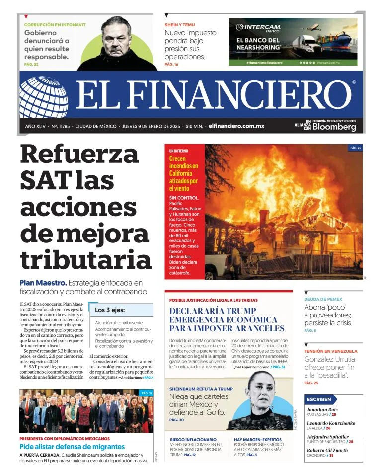 Portada de El Financiero