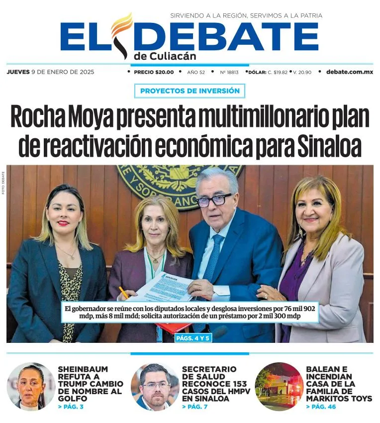 Portada de El Debate de Culiacán