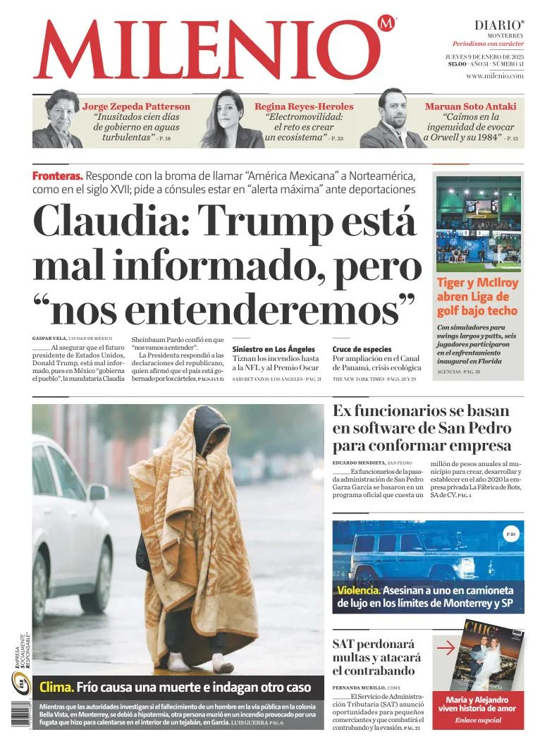Portada de Milenio Monterrey