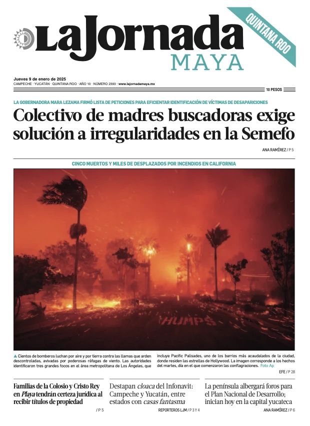 Portada de La Jornada Maya Quintana Roo del jueves, 9 de enero de 2025
