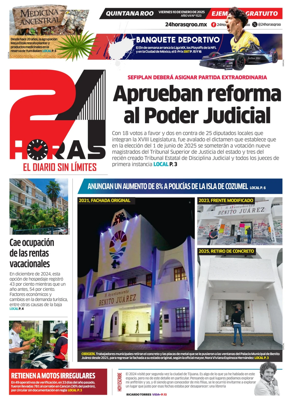 Portada de 24 Horas Quintana Roo