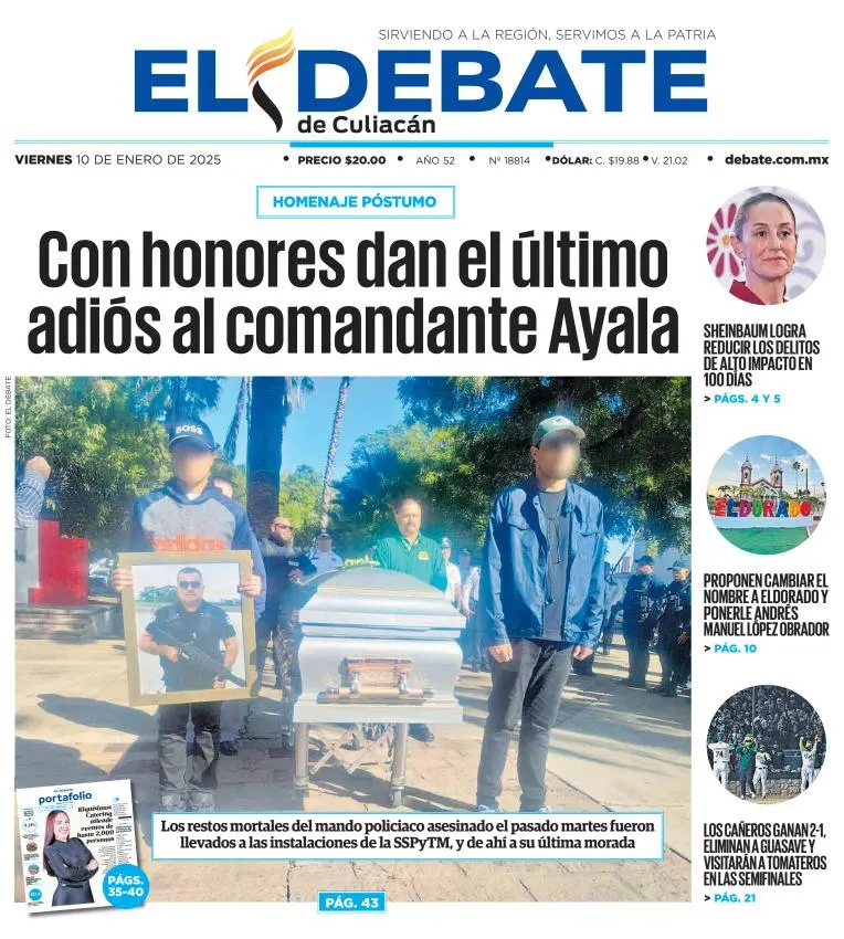 Portada de El Debate de Culiacán