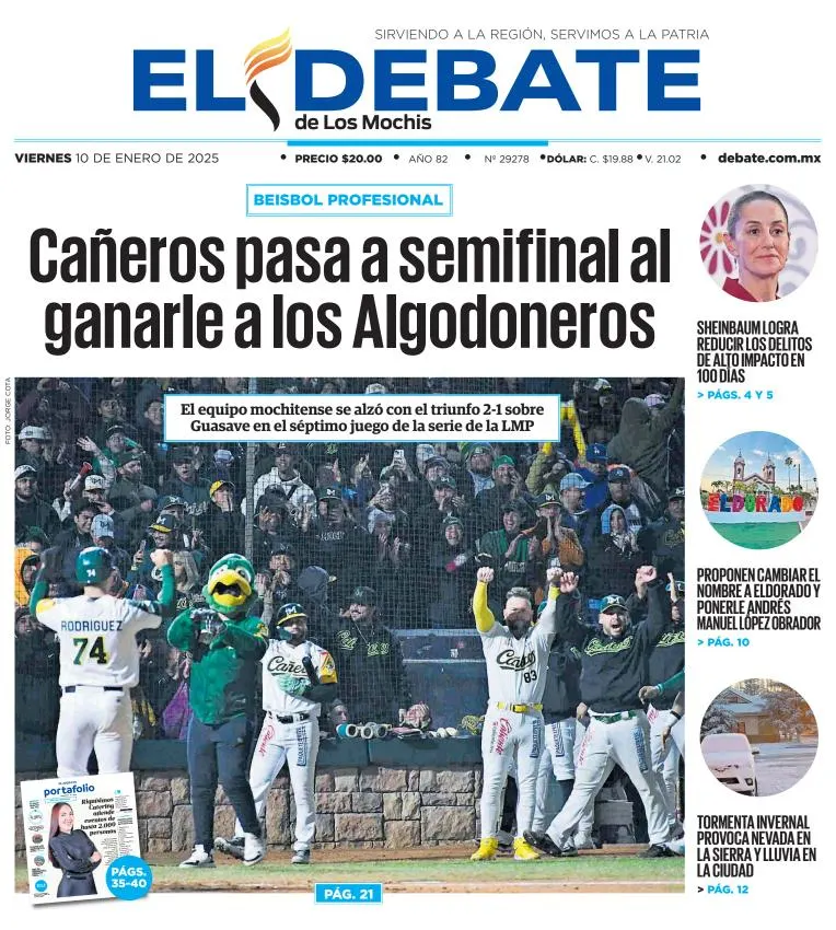 Portada de El Debate de los Mochis