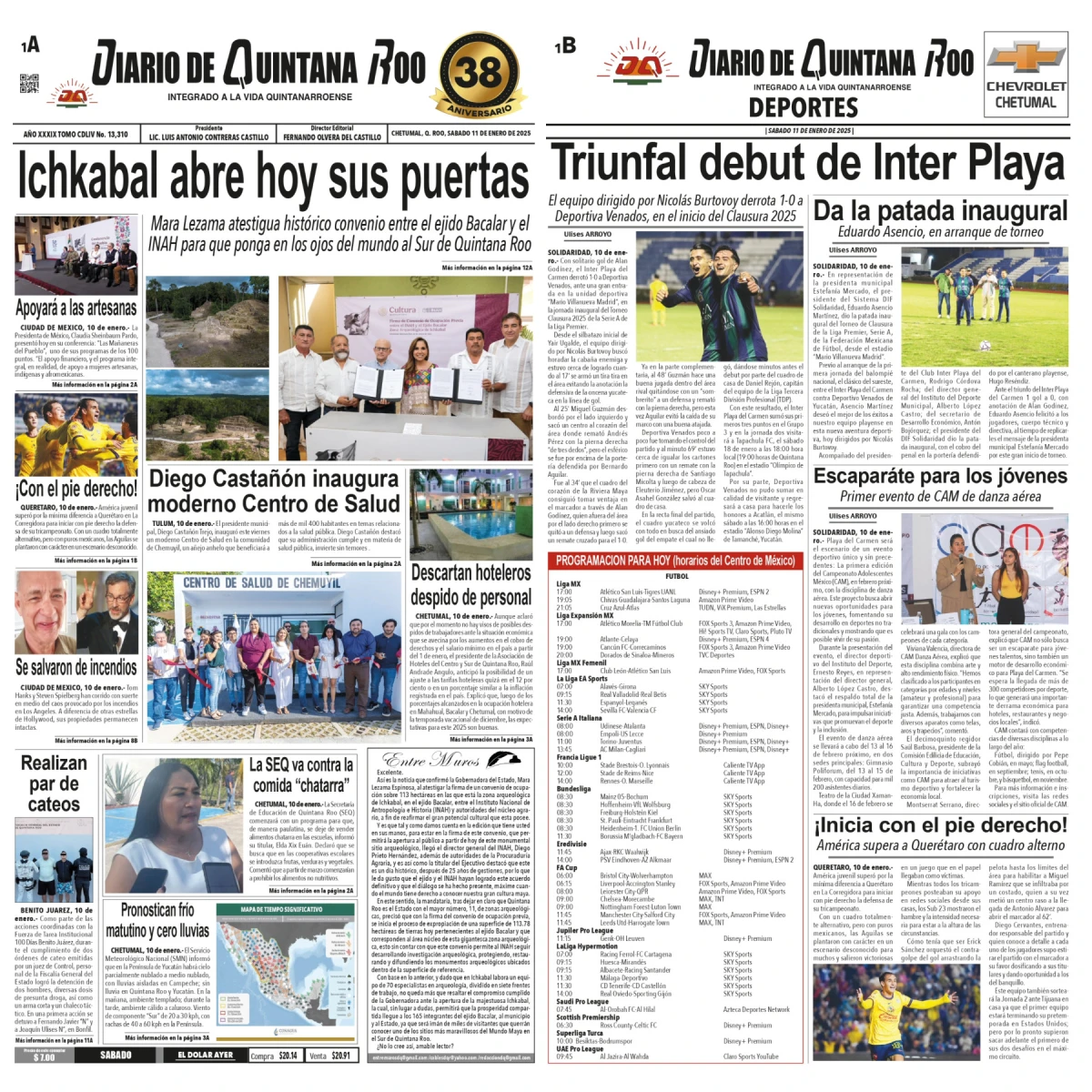 Portada de Diario de Quintana Roo