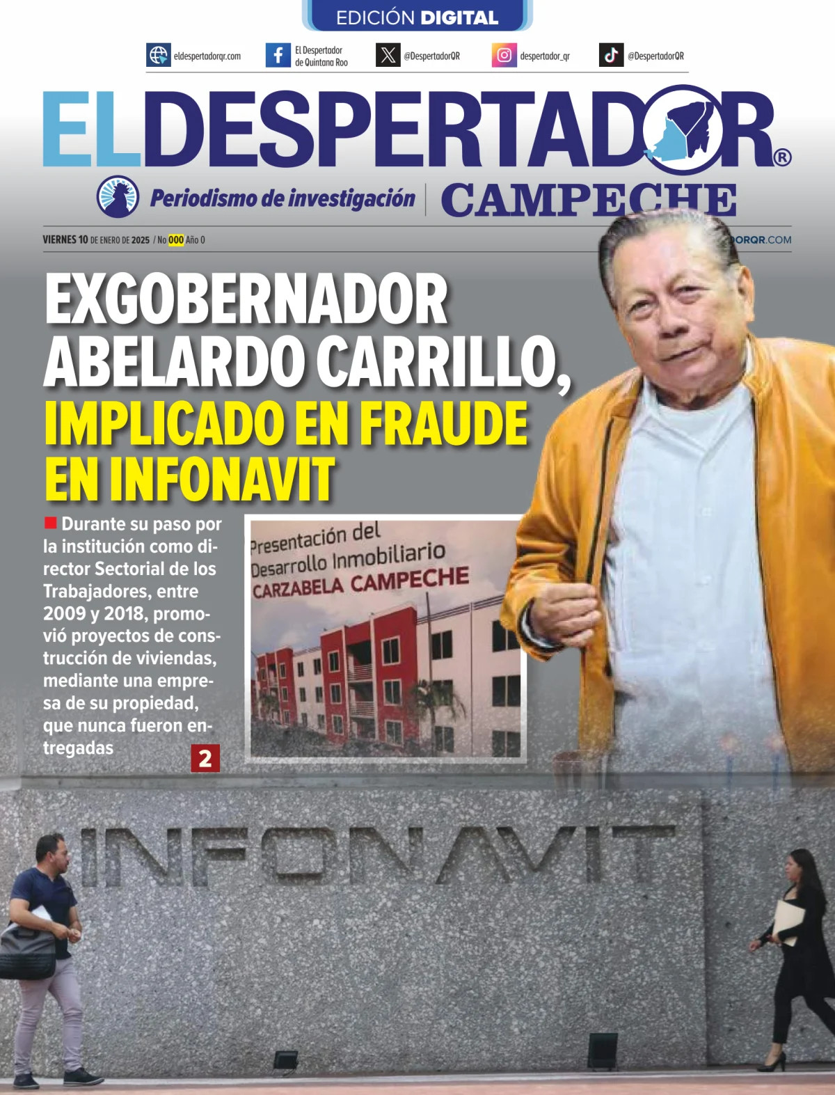 Portada de El Despertador de Quinatana Roo del 2025-01-10