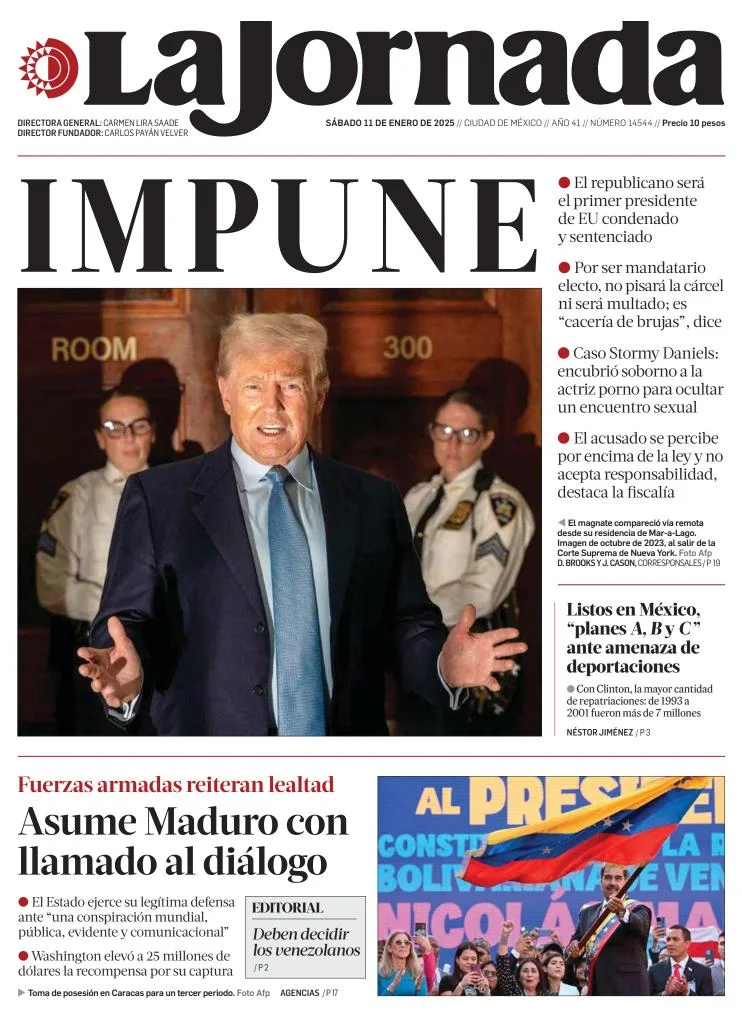 Portada de La Jornada