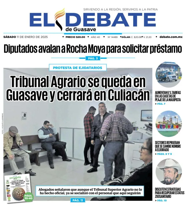 Portada de El Debate de Guasave