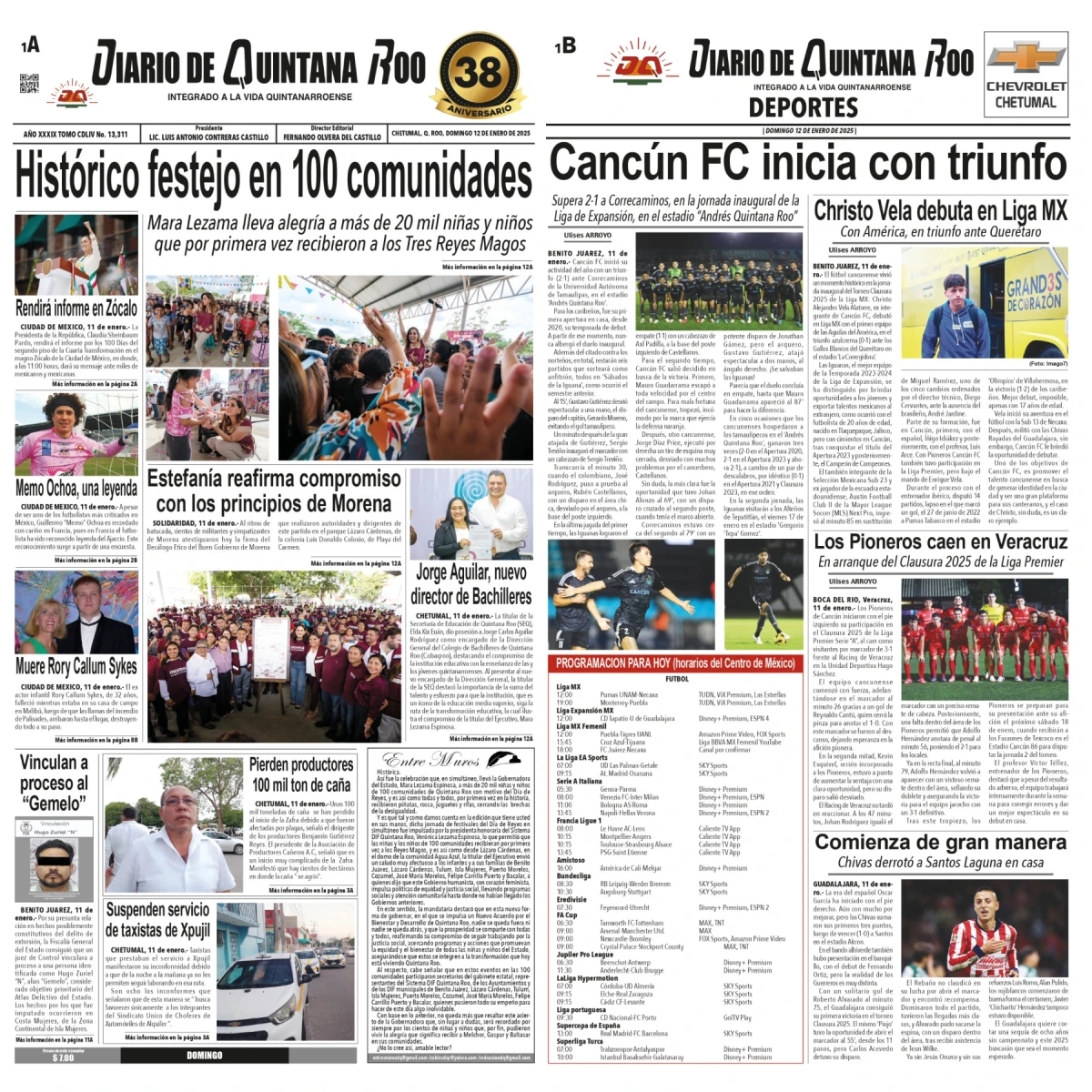 Portada de Diario de Quintana Roo