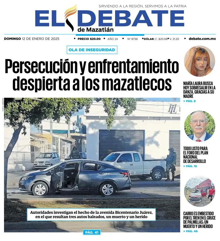 Portada de El Debate de Mazatlán