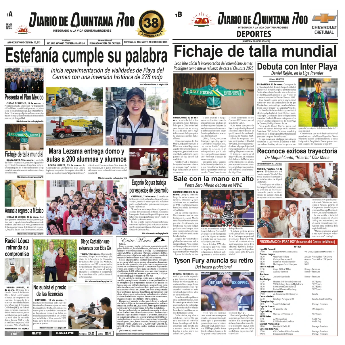 Portada de Diario de Quintana Roo