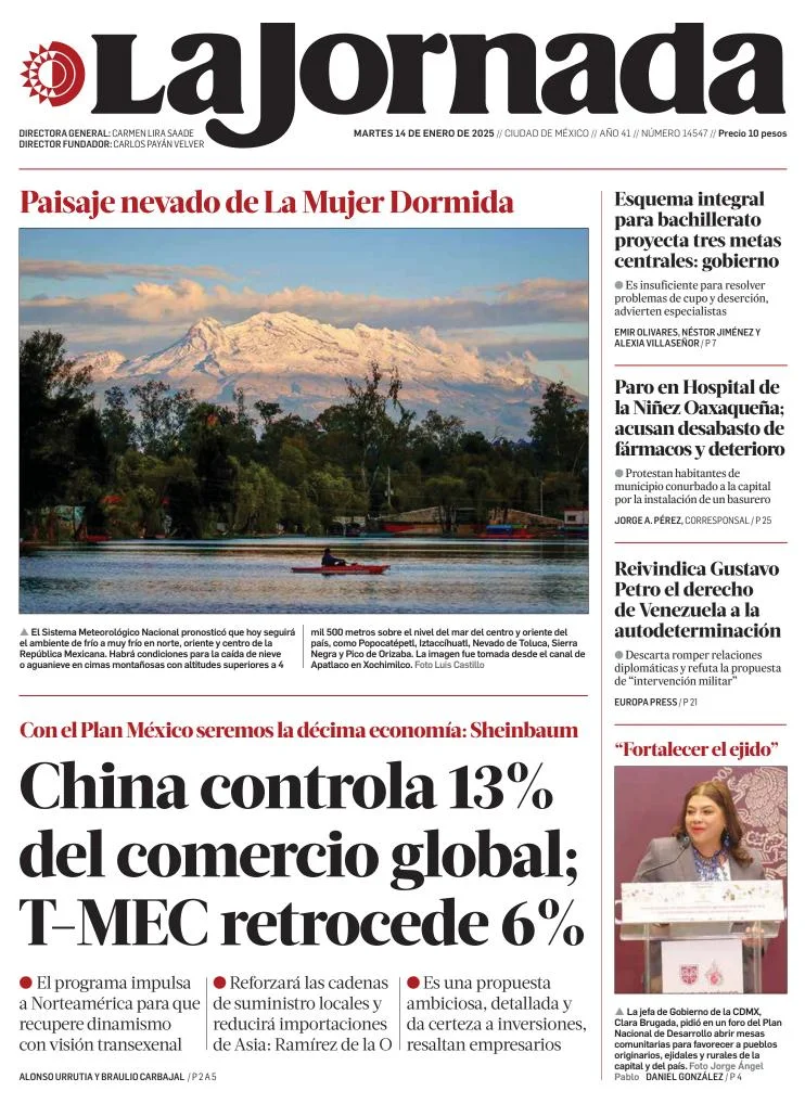 Portada de La Jornada