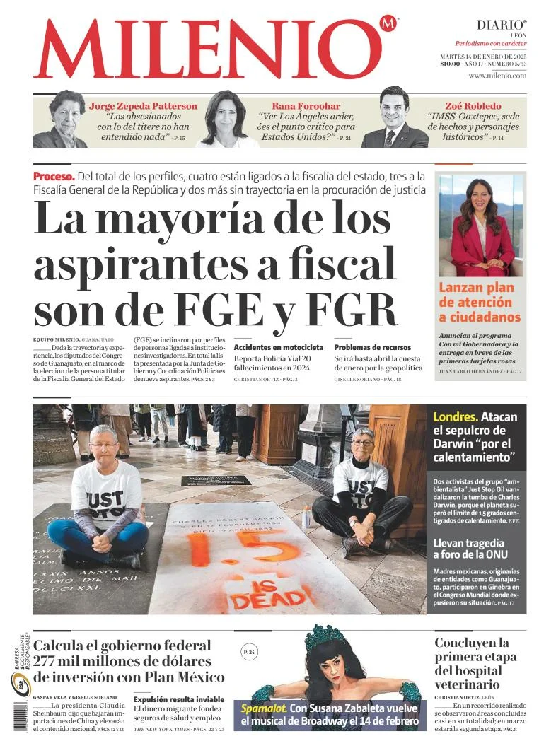 Portada de Milenio León del martes, 14 de enero de 2025