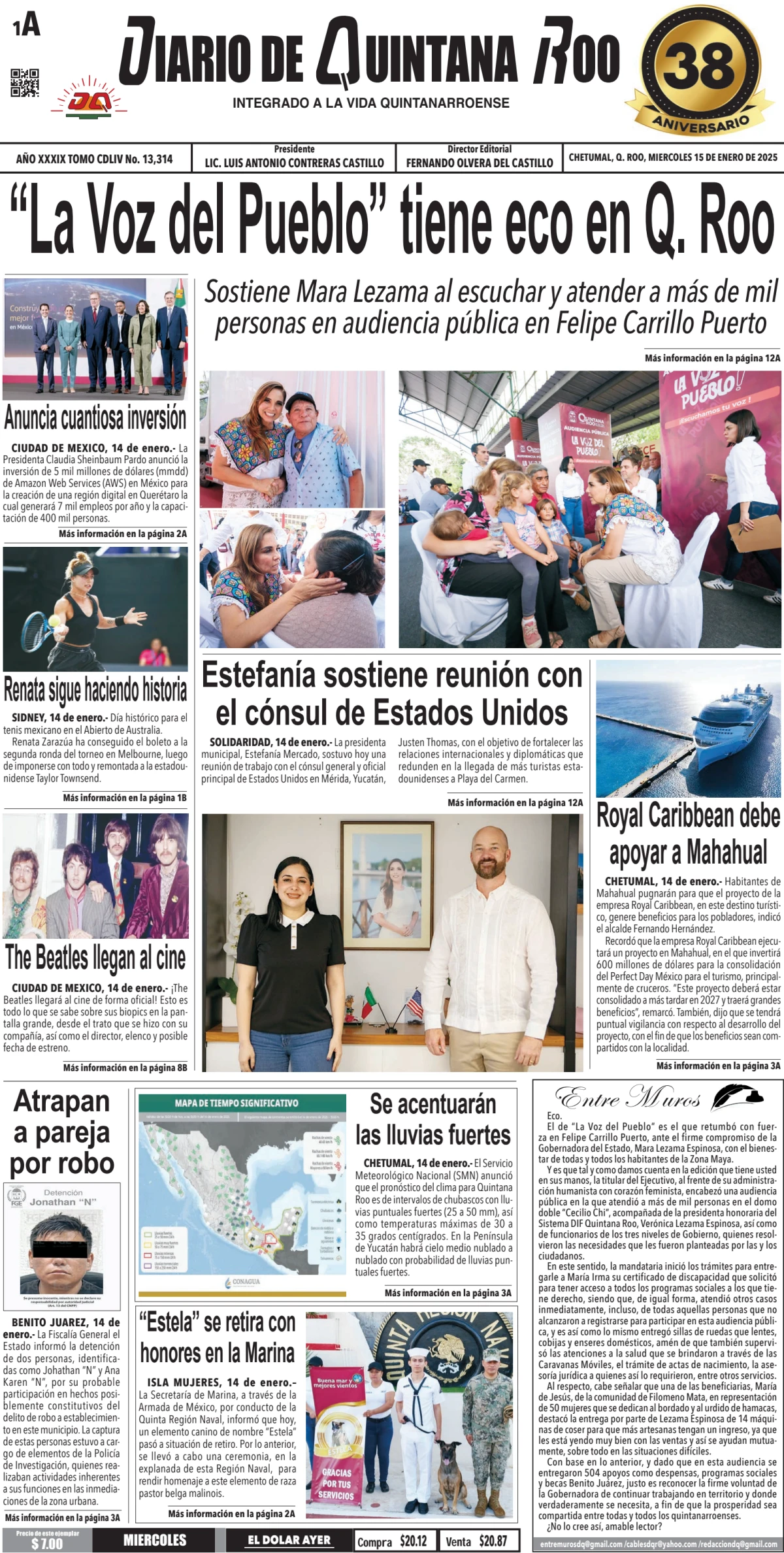 Portada de Diario de Quintana Roo (portada)