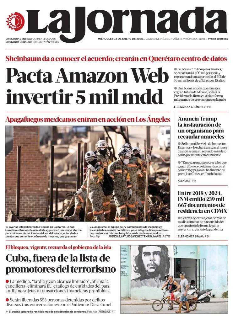 Portada de La Jornada