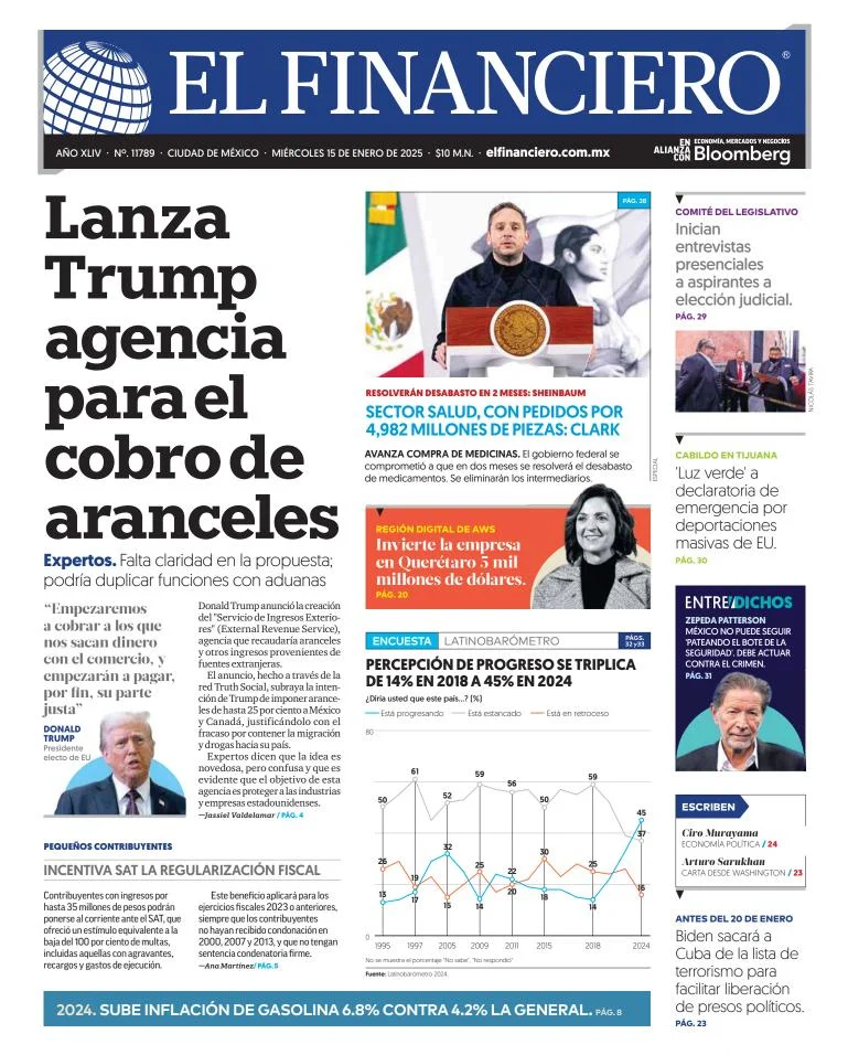 Portada de El Financiero