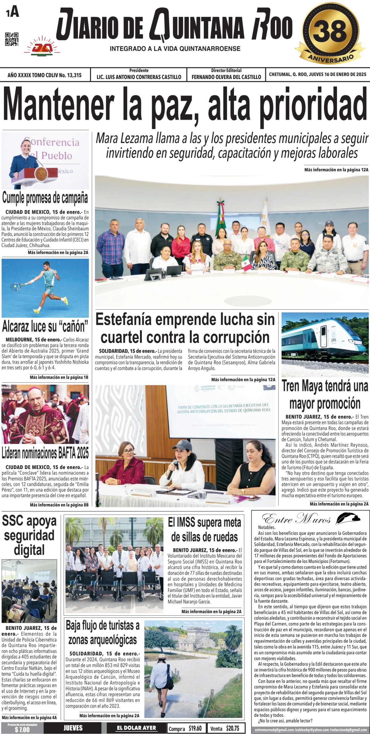 Portada de Diario de Quintana Roo (portada)