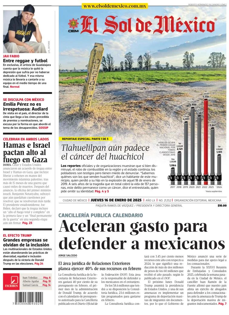 Portada de El Sol de México