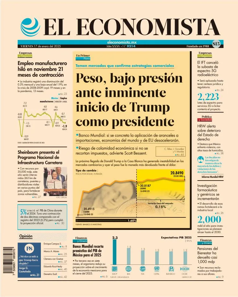 Portada de El Economista