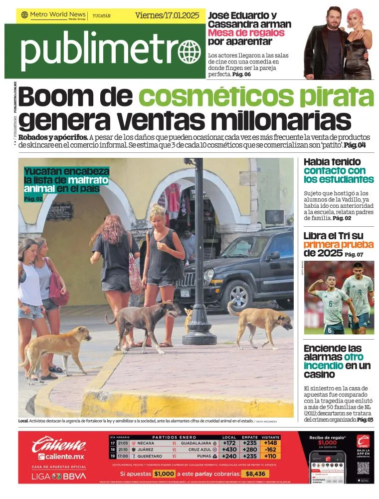 Portada de Publimetro Mérida del viernes, 17 de enero de 2025