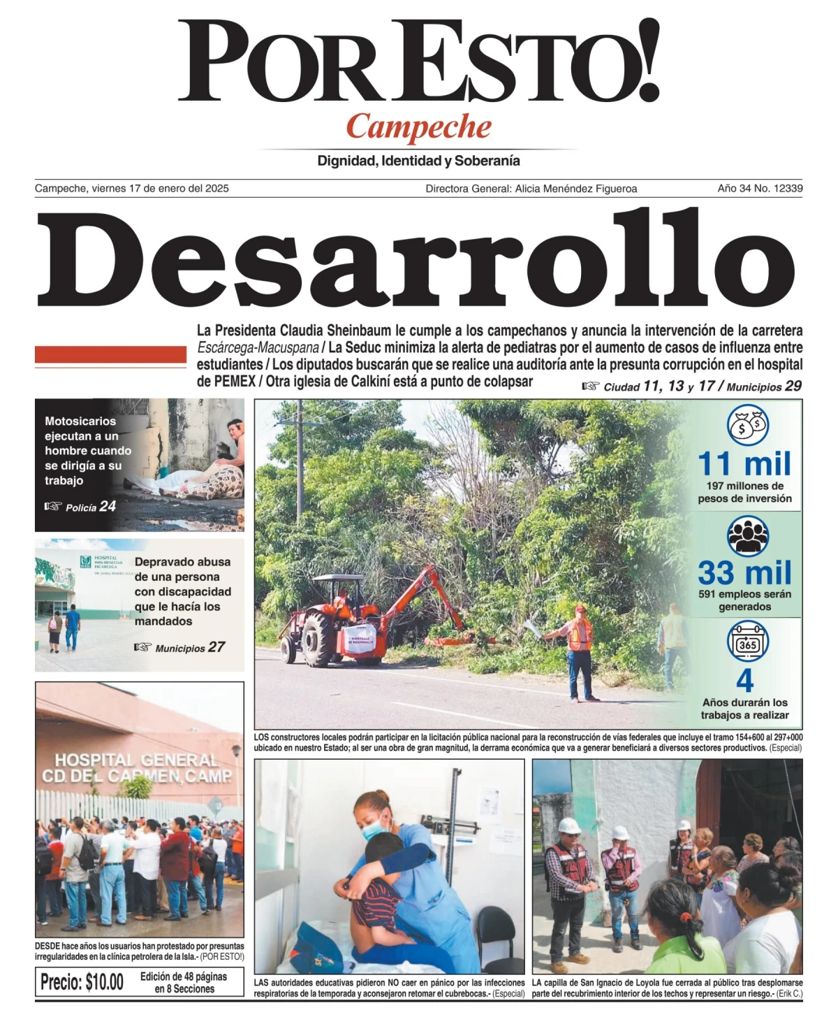 Portada de Por Esto (campeche) del viernes, 17 de enero de 2025