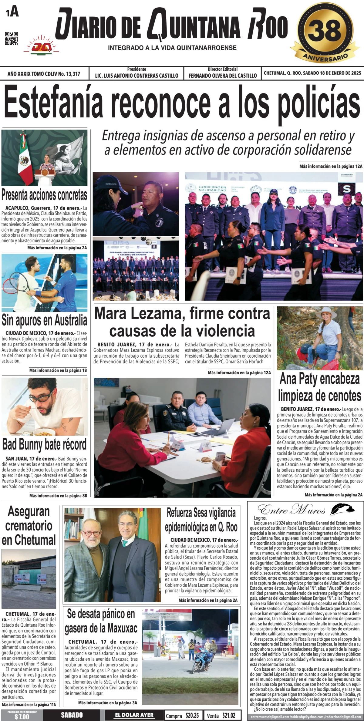 Portada de Diario de Quintana Roo (portada)