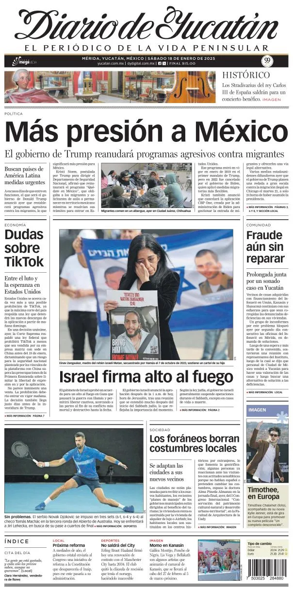 Portada de Diario de Yucatán
