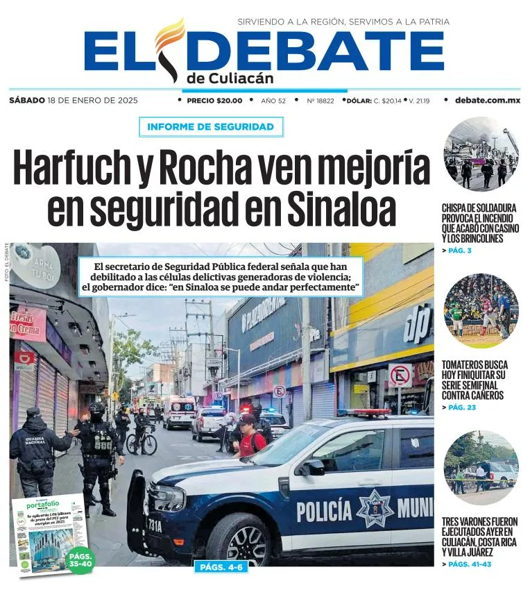 Portada de El Debate de Culiacán