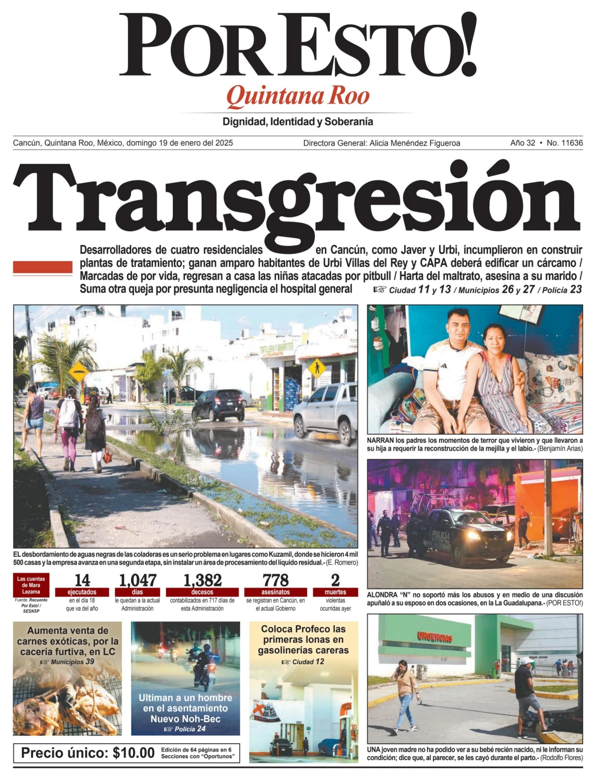 Portada de Por Esto (quintana Roo Cancun) del domingo, 19 de enero de 2025
