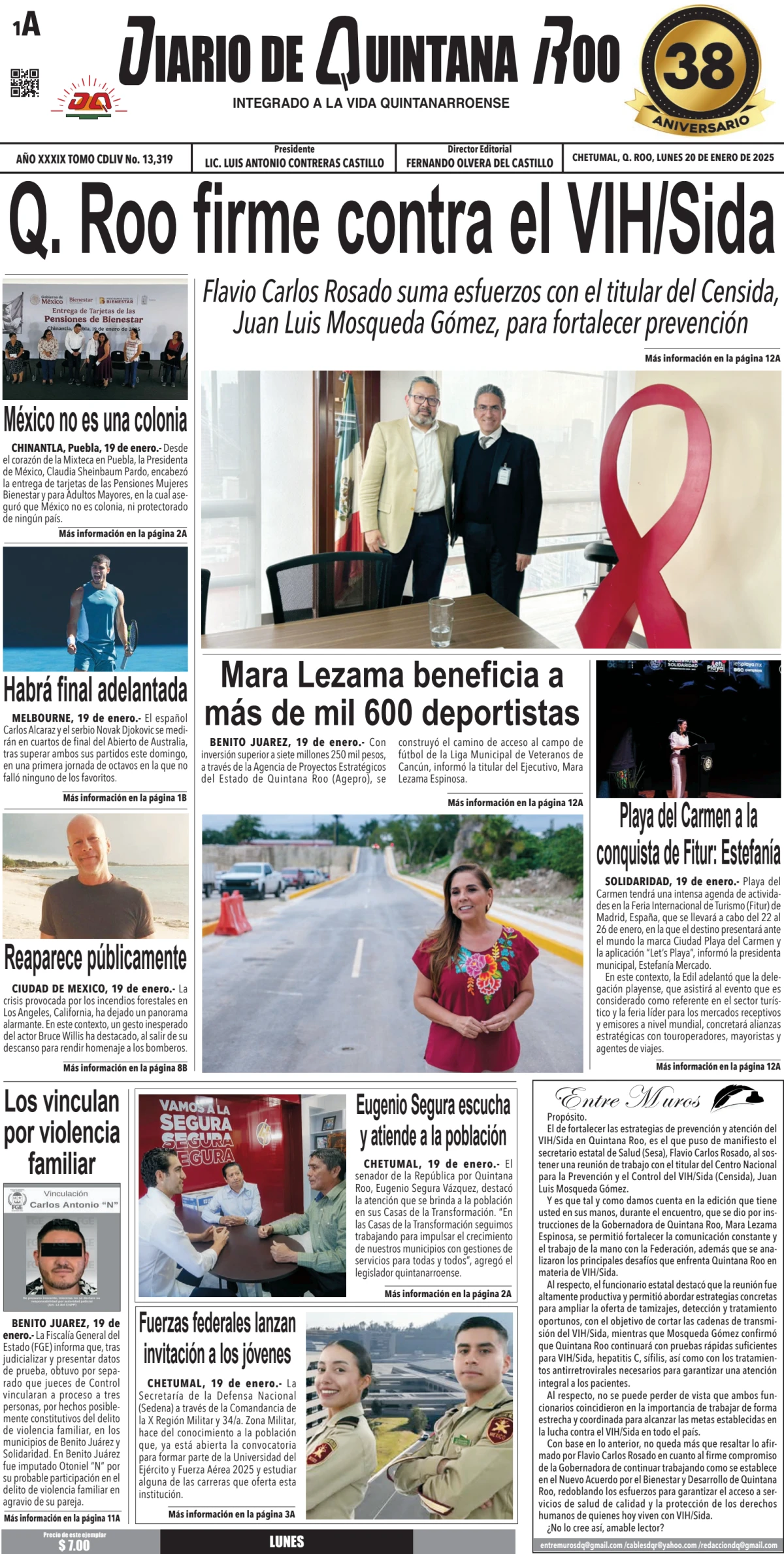 Portada de Diario de Quintana Roo (portada)