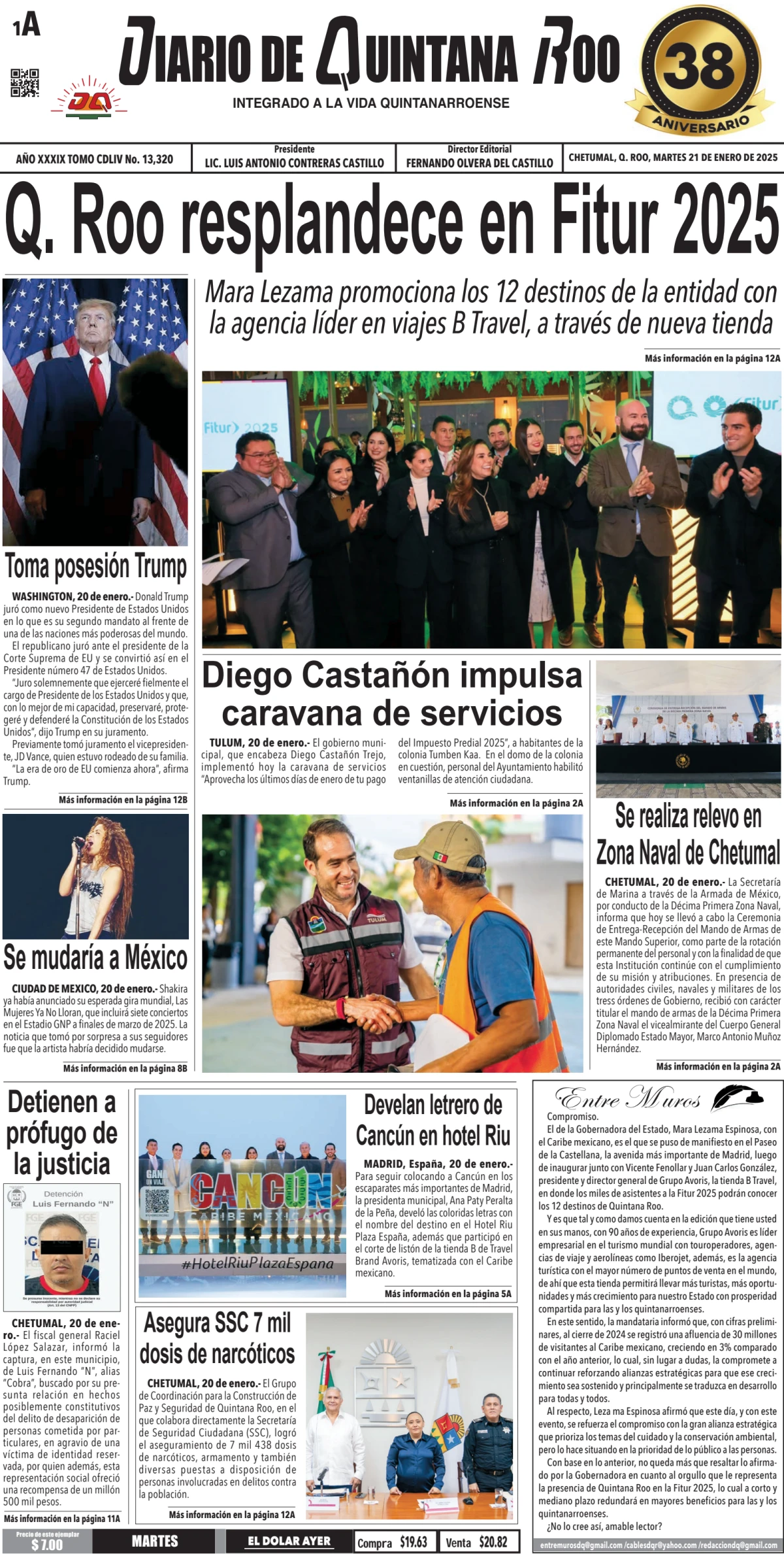 Portada de Diario de Quintana Roo (portada)