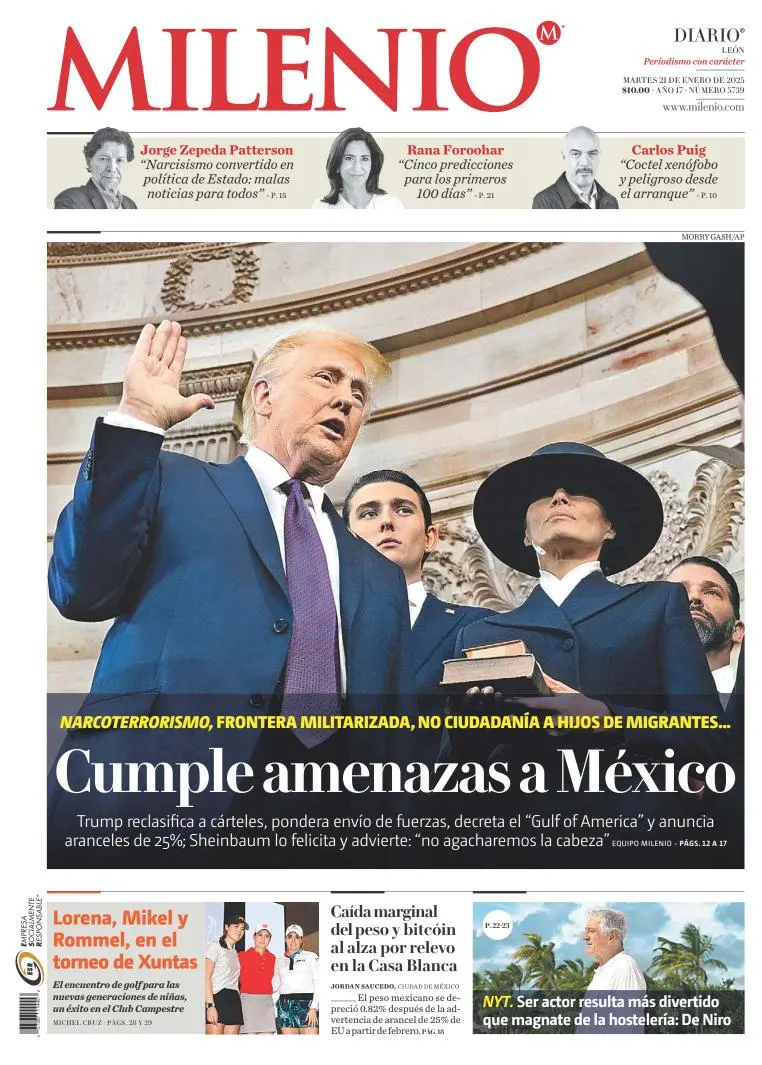 Portada de Milenio León del martes, 21 de enero de 2025