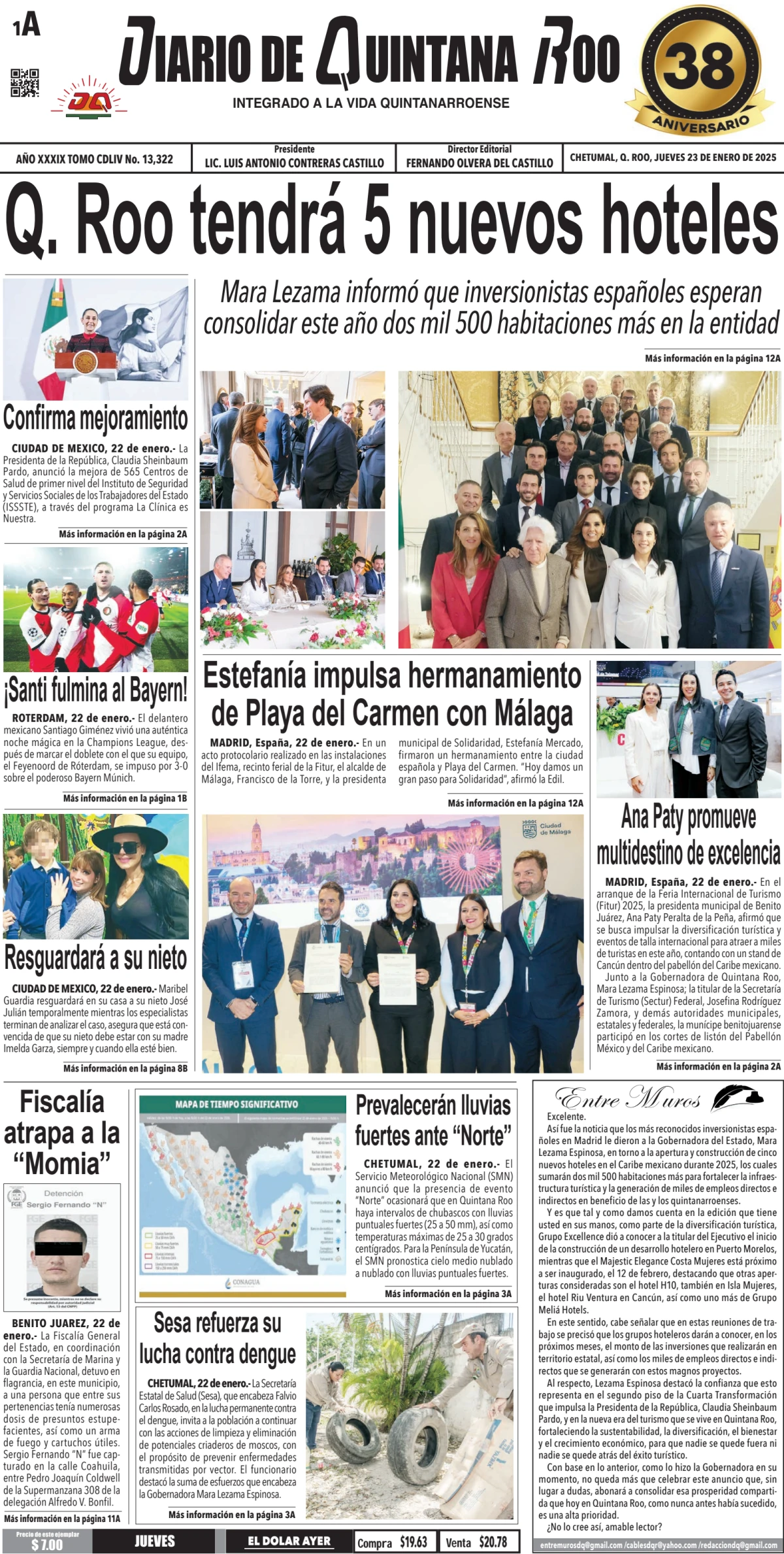 Portada de Diario de Quintana Roo (portada)