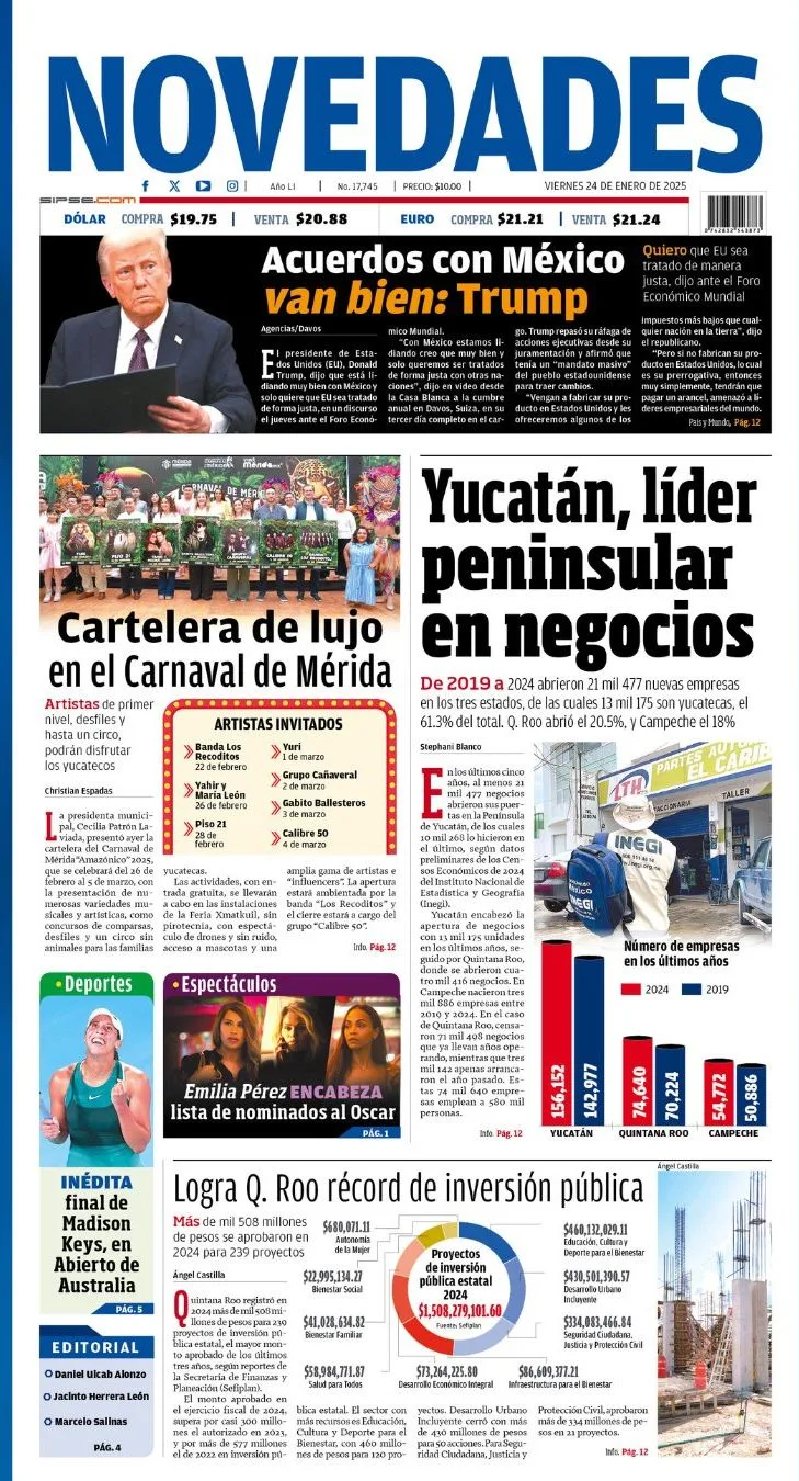 Portada de Novedades Quintana Roo