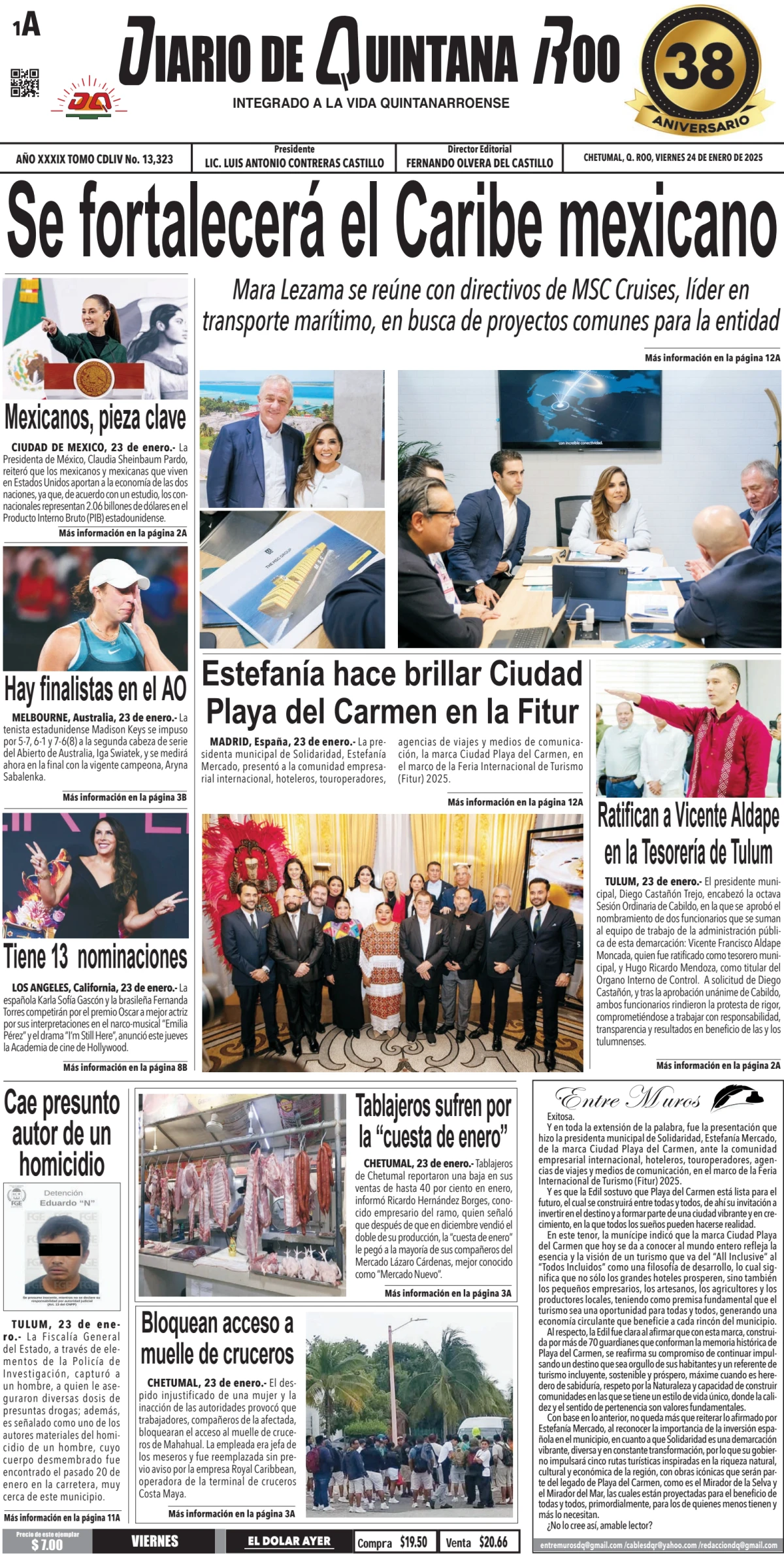 Portada de Diario de Quintana Roo (portada)