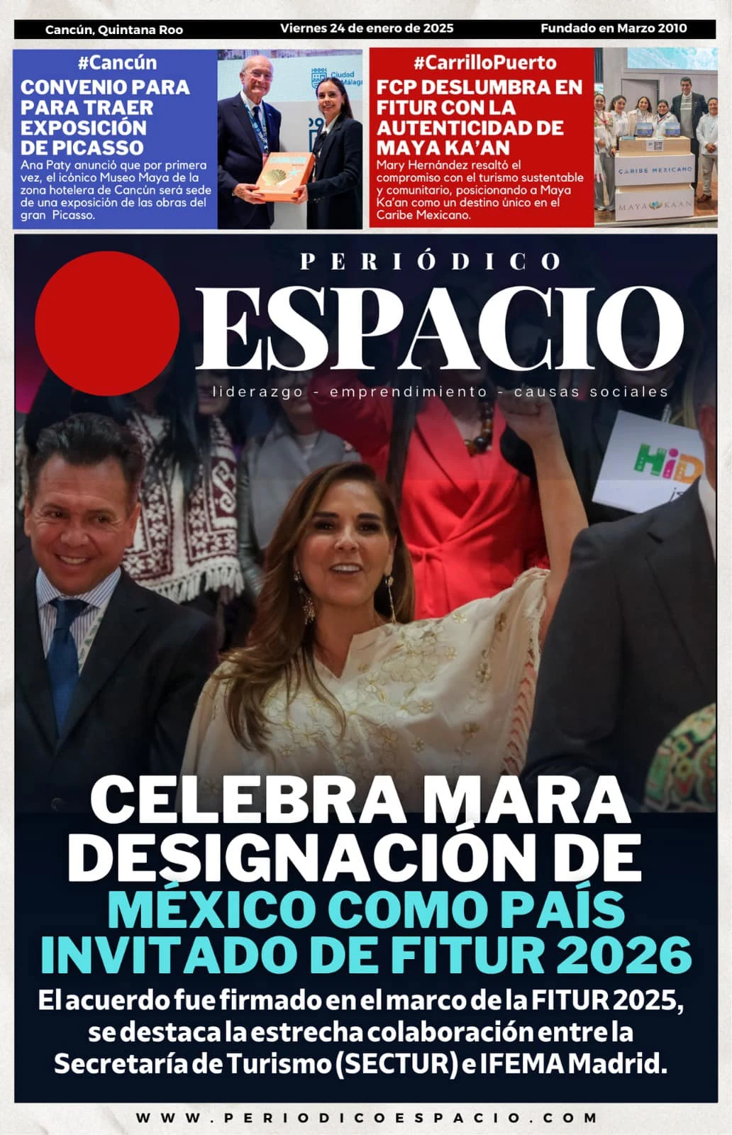 Portada de Periodico Espacio (portada) del 2025-01-24