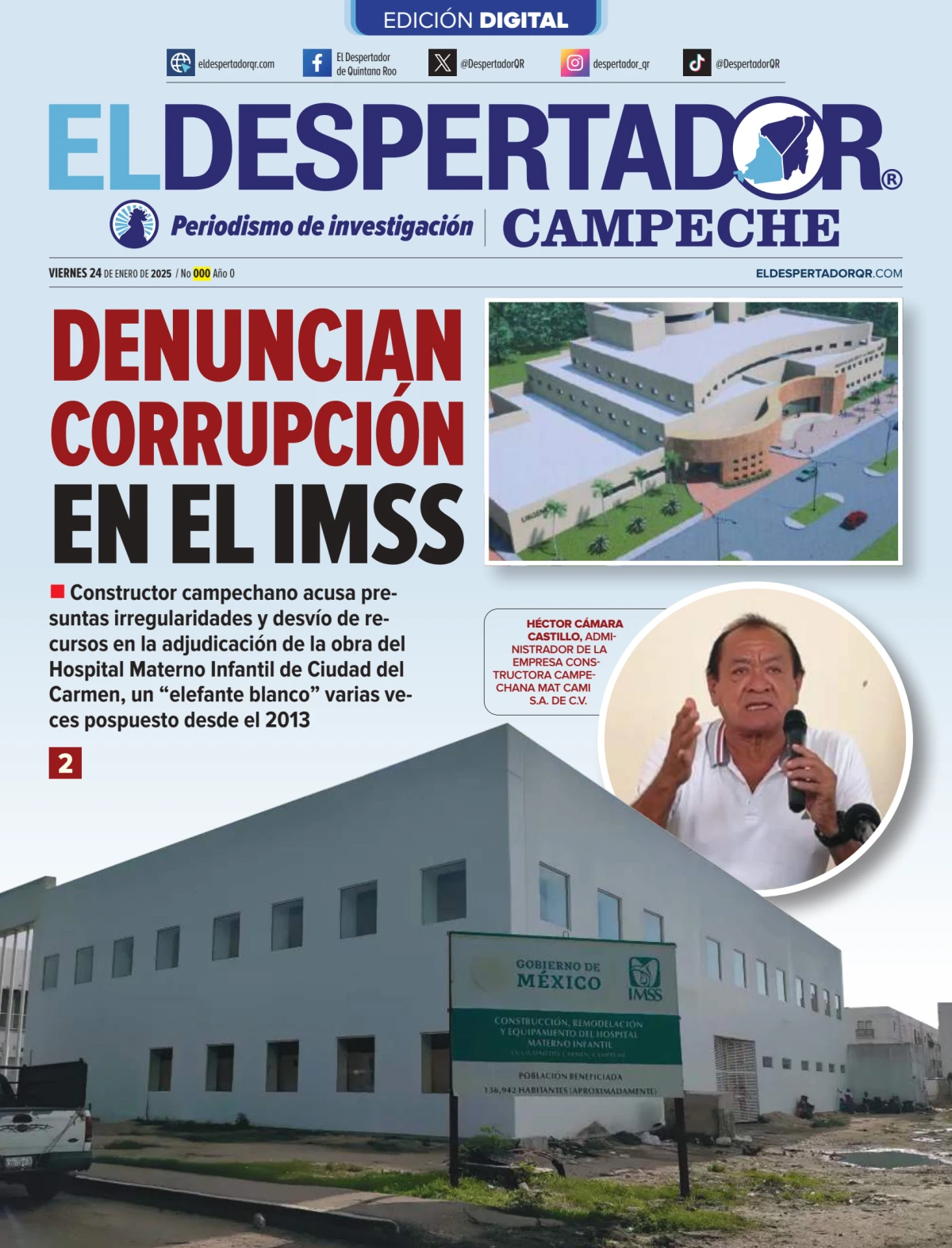 Portada de El Despertador de Quinatana Roo del 2025-01-24