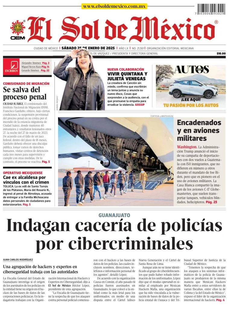 Portada de El Sol de México