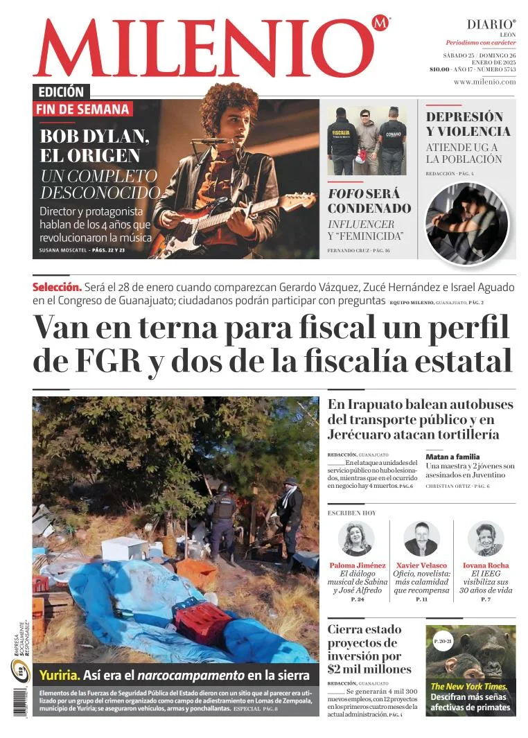 Portada de Milenio León del sábado, 25 de enero de 2025