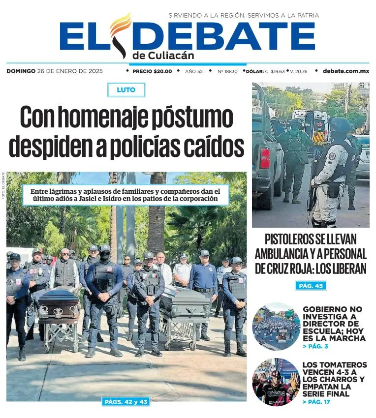Portada de El Debate de Culiacán