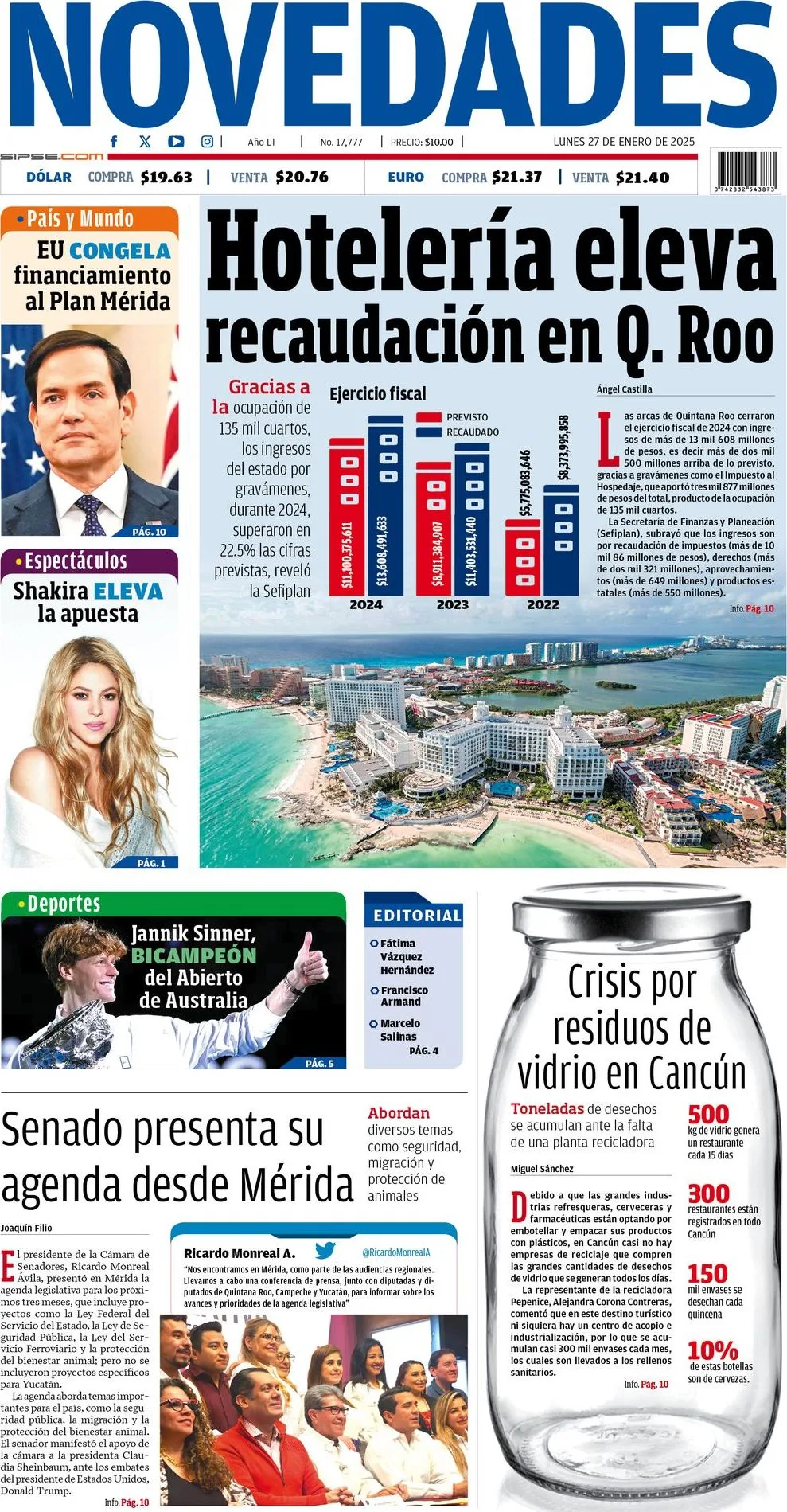 Portada de Novedades Quintana Roo