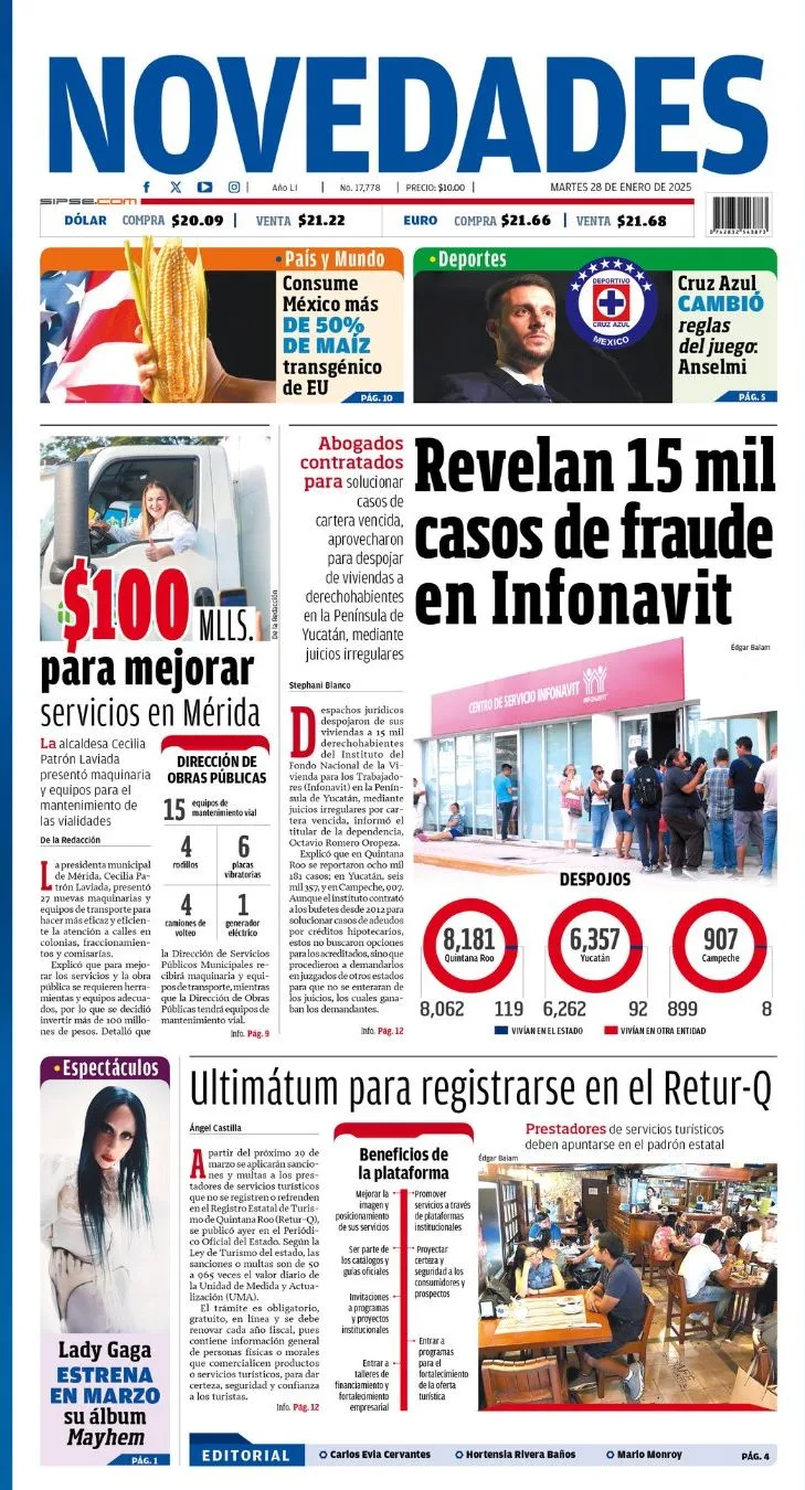 Portada de Novedades Quintana Roo