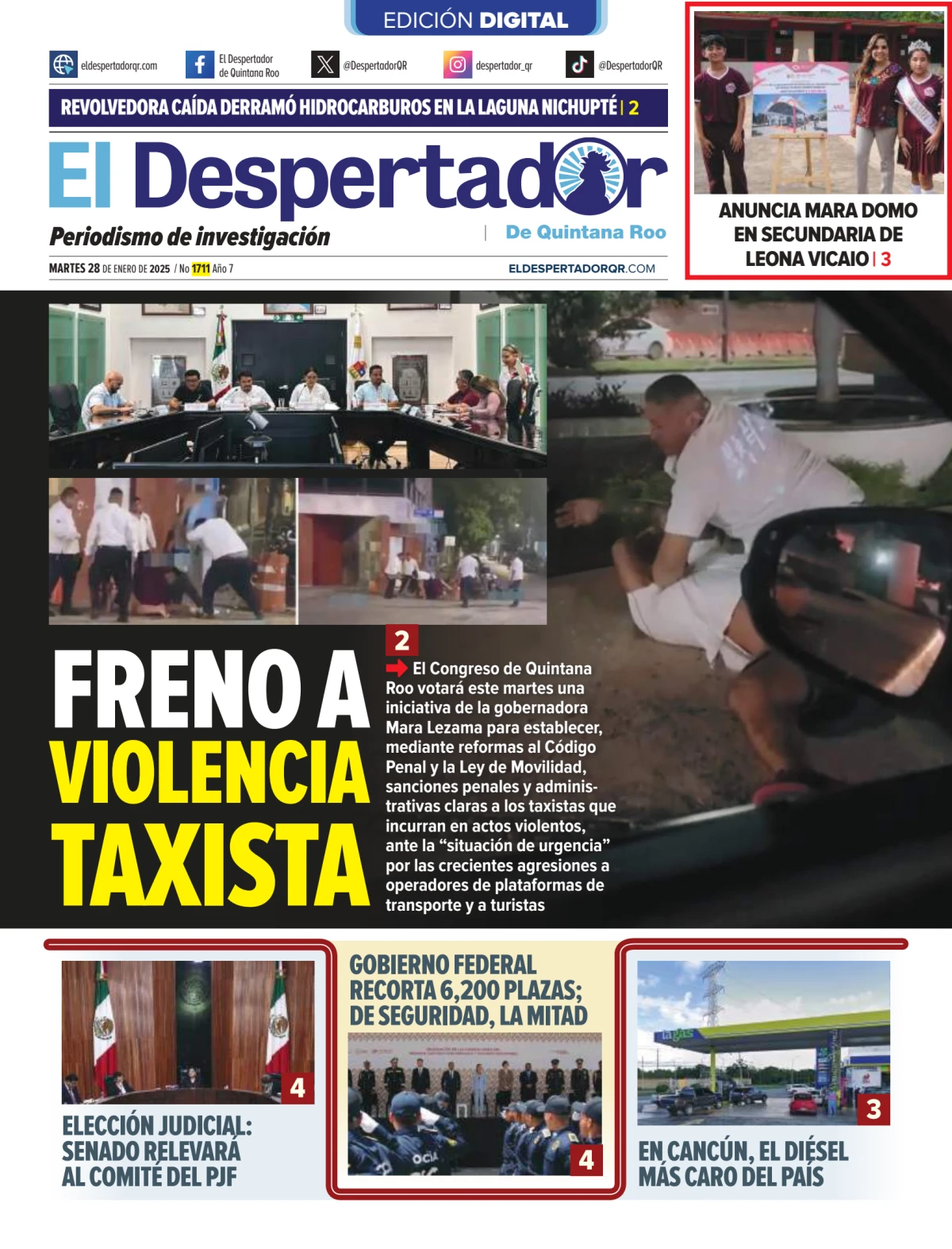 Portada de El Despertador de Quinatana Roo