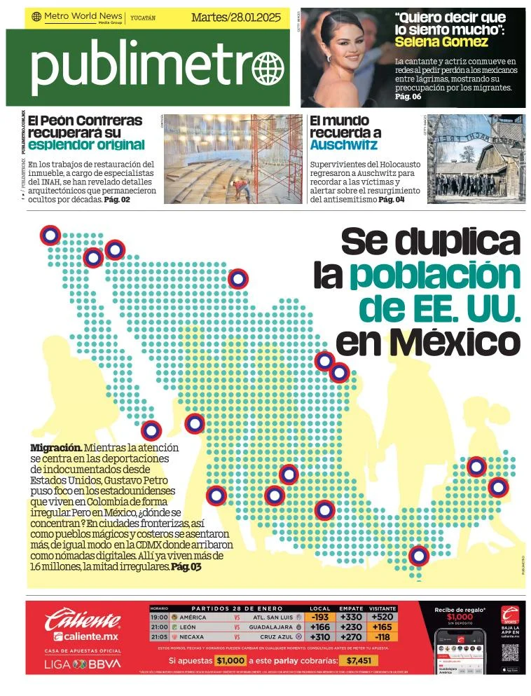 Portada de Publimetro Mérida del martes, 28 de enero de 2025