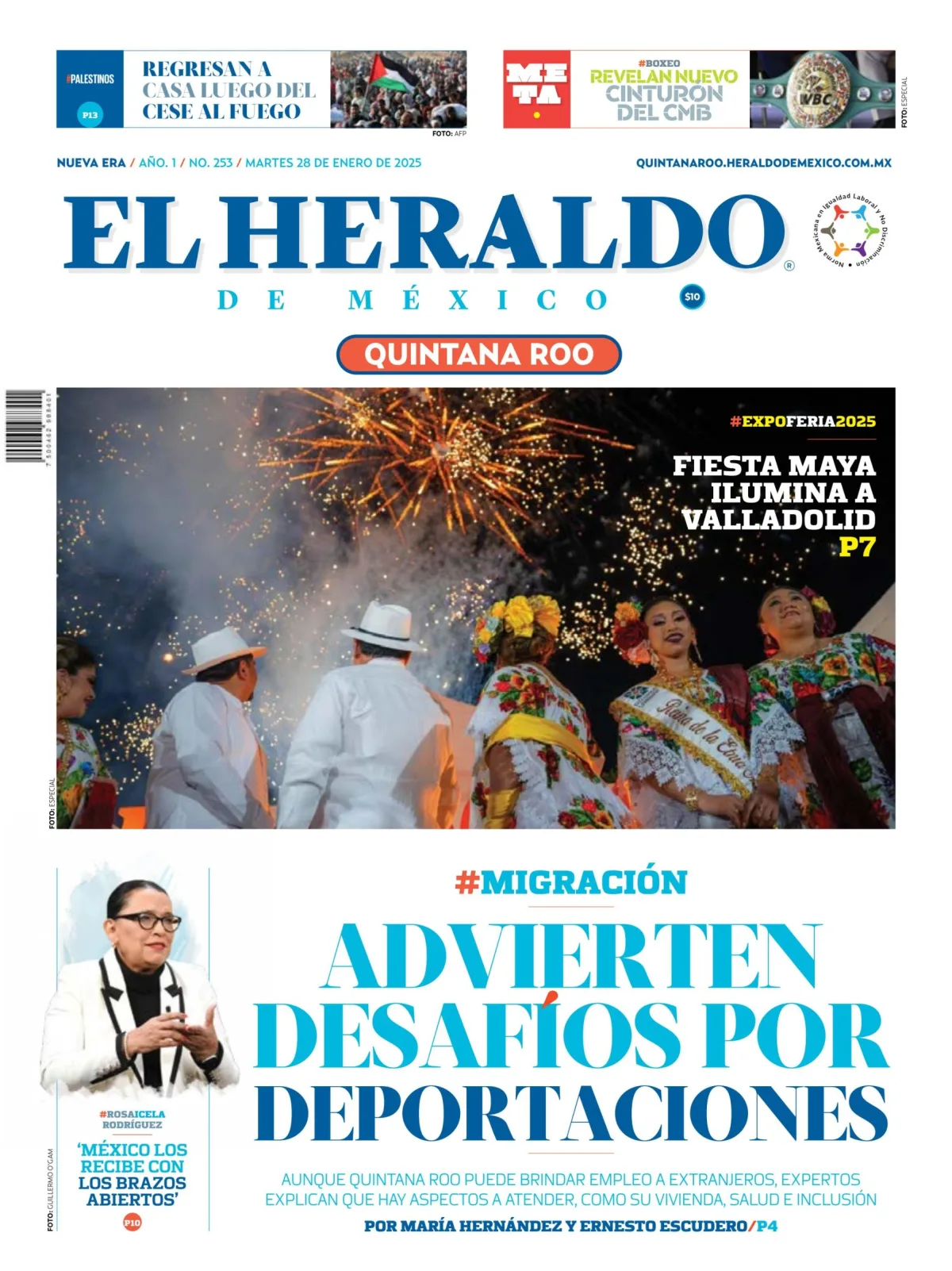 Portada de El Heraldo de Mexico - Quintana Roo del martes, 28 de enero de 2025