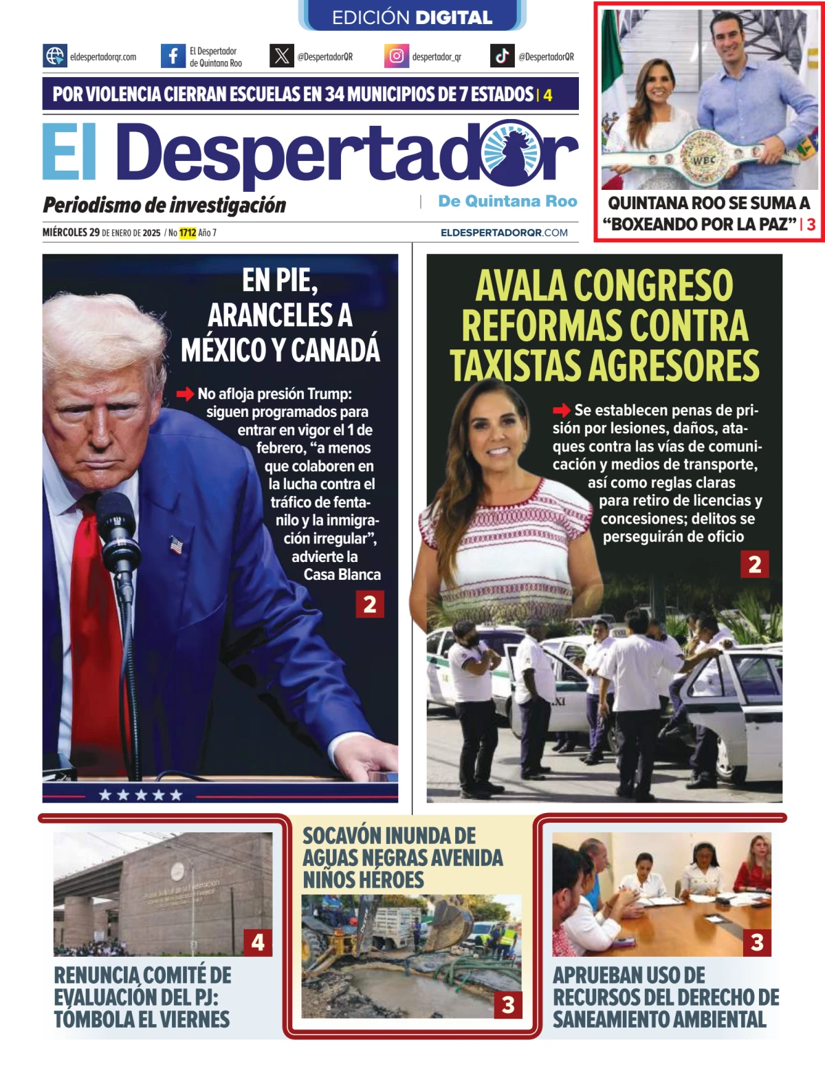 Portada de El Despertador de Quinatana Roo