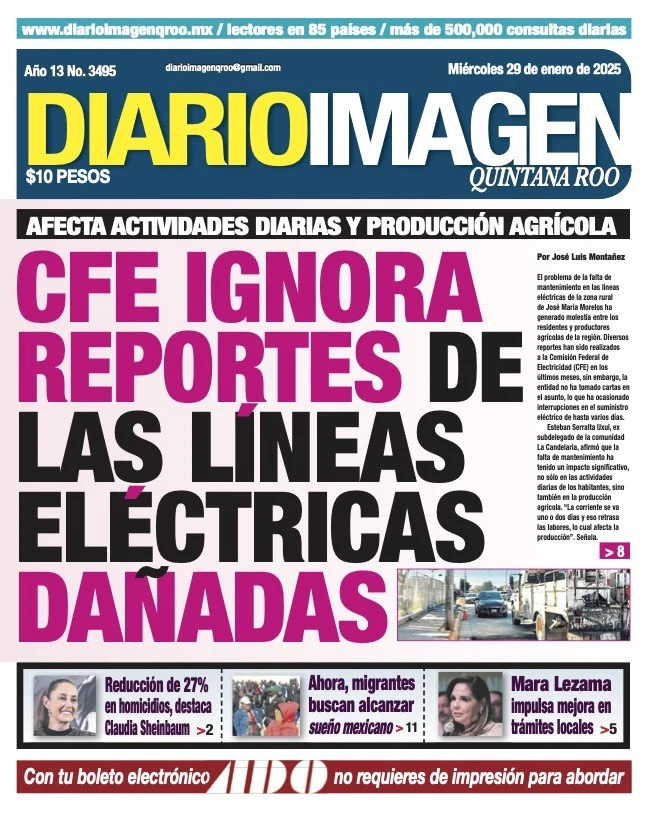 Portada de Diario Imagen Quintana Roo