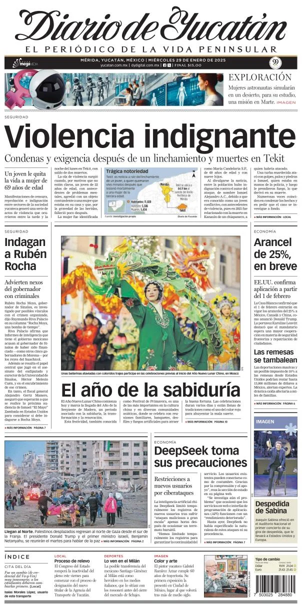 Portada de Diario de Yucatán